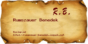 Rumszauer Benedek névjegykártya